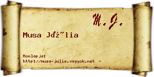 Musa Júlia névjegykártya